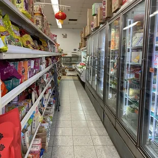Noodles and fridge section