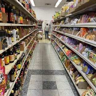 Snacks and sauces section