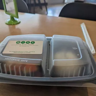 Enough of the chicken and vegetables to take home