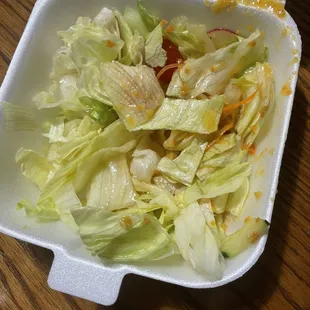 Salad included with curry