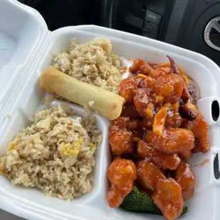 Lunch special orange chicken