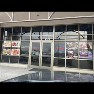 Outside the restaurant