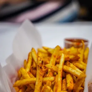 a basket of french fries