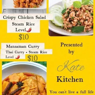 Screenshot of Kate Kitchen's menu from Hội Chợ Đêm Jacksonville's FB page.