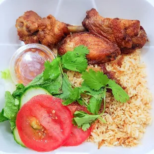 Garlic fried chicken combo, $13. Tastey. Don't get their pandan wafflr.