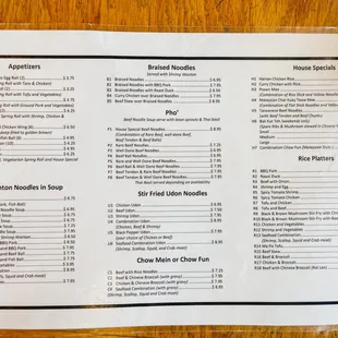 menu