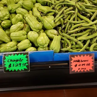 a display of green vegetables