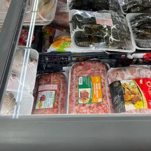 a variety of packaged meats