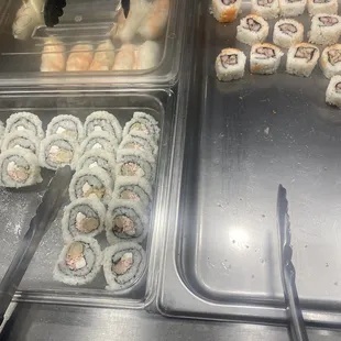 sushi and rolls