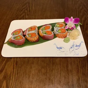 a plate of sushi
