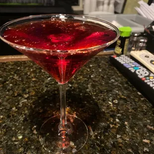 Red raspberry martini