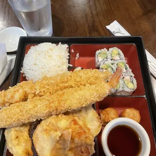 Shrimp and Vegetable Tempura Bento Box