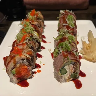 Out of control roll / surf &amp; turf roll