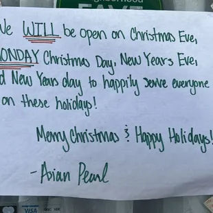 2023 Holiday openings scheduled