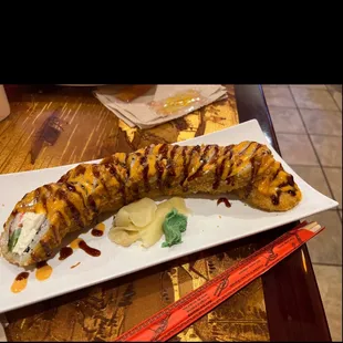 a plate of food on a table
