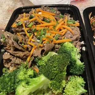 Bulgogi bowl with fried rice underneath (beef was good but rice too soggy and tasteless)