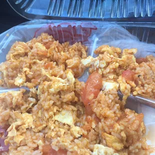 Spicy tomato and eggs with rice!!.. DELICIOUS!!!