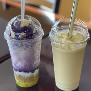 Halo-Halo and mango smoothie.