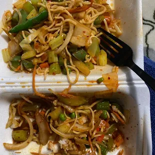 Mixed up food. Chow mein was plain noodles.