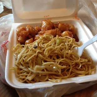 Honey Chicken with Chow Mein