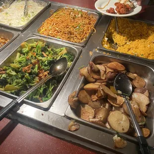 Potatoes, egg noodles