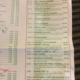 menu
