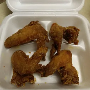 Chicken Wings fried hard.  Ummmm