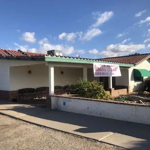 the front of the restaurant
