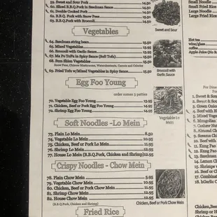 sushi and sashimi, menu