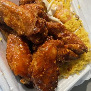 chicken wings and rice
