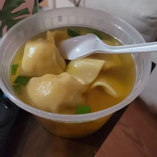 Wonton soup. Delicious n flavorful!! Will hit the spot