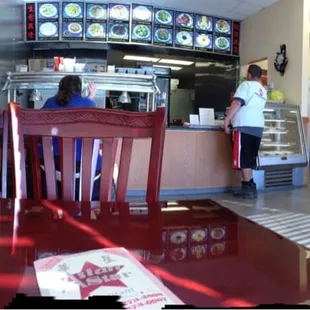 the interior of the restaurant