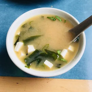 Miso soup, stirred