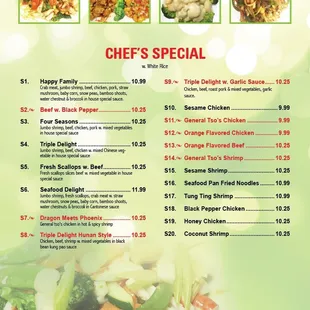 a menu for a restaurant