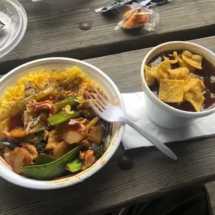 Hunan Chicken with Hot and Sour soup!