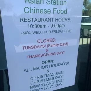 Amazing business hours especially for the holidays when you don&apos;t feel like cooking!