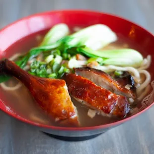 Duck leg noodle soup