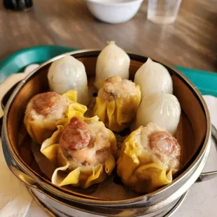 Pork Siu Mai and spinach shrimp dumplings