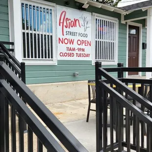 the front of the restaurant