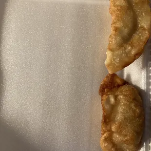 Fried chicken dumplings.