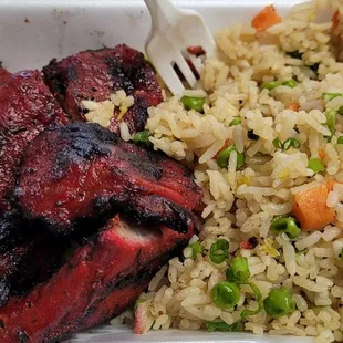 Pork riblets &amp; fried rice.