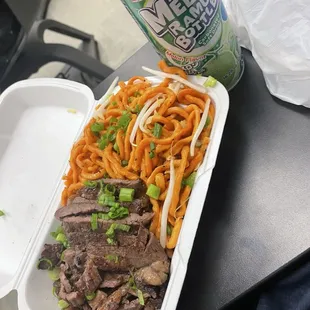 Asian style beef and chow mein