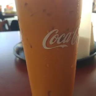 Nothing like Thai tea in Coke glass