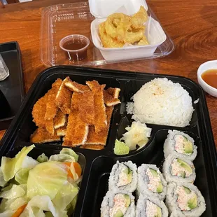 Chicken Katsu Bento with Tempura vegetables