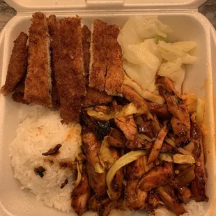 Spicy chicken and Katsu