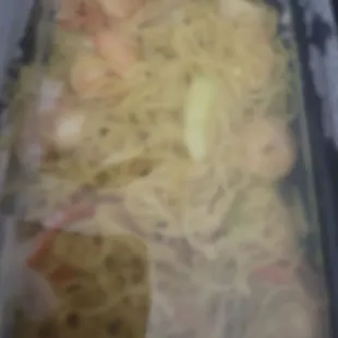 Curry Singapore noodles with shrimp