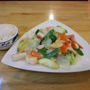 a plate of food on a table