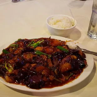 Eggplant in garlic chili sauce