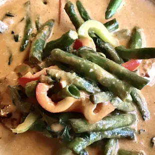 Asparagus Panang Curry (with Salmon Filet)