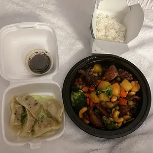 Dumplings and Thai Basil Crispy Duck